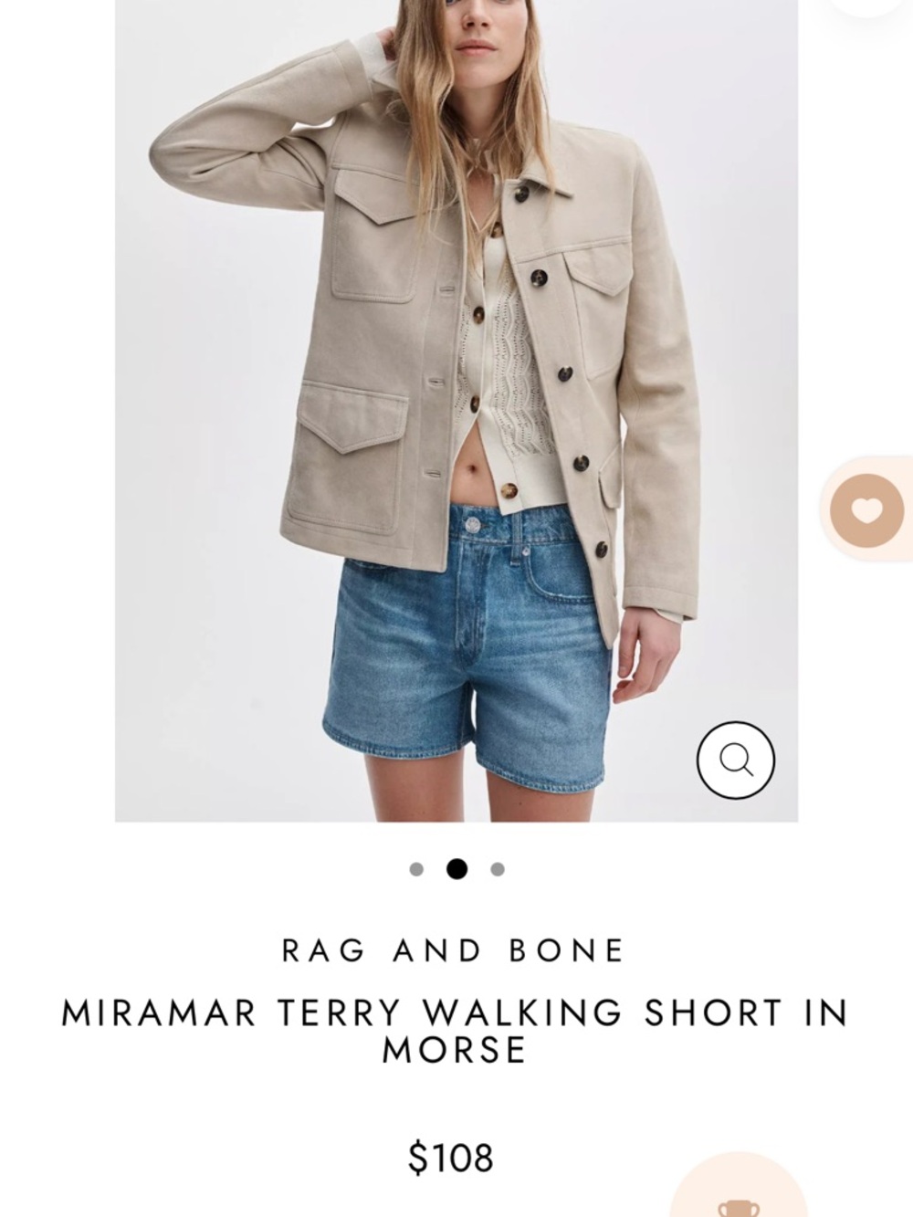 RAG AND BONE MIRAMAR TERRY WALKING SHORT IN MORSE